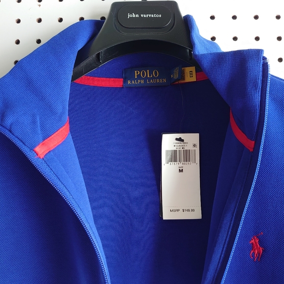 POLO RALPH LAUREN Men's Color-Blocked Double-Knit Track Jacket Blue Multi - Picture 12 of 12